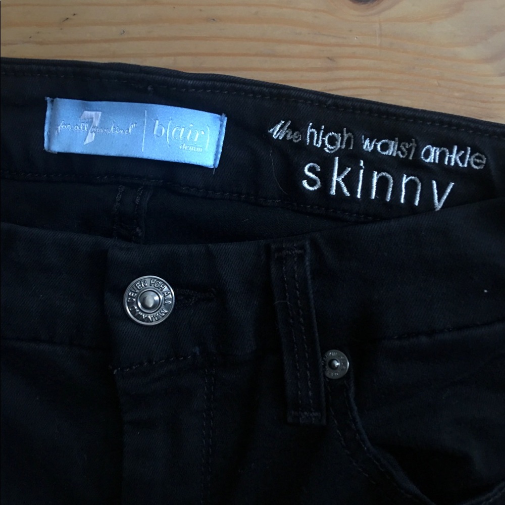 7 for all mankind silver hook detail black jeans - Picture 6 of 8